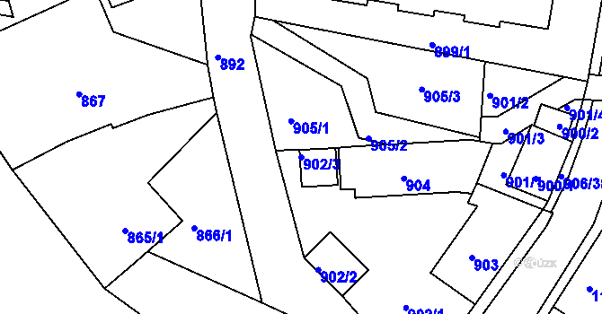 Parcela st. 902/3 v KÚ Novosedlice, Katastrální mapa