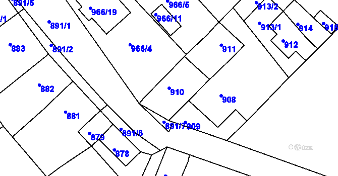 Parcela st. 910 v KÚ Novosedlice, Katastrální mapa