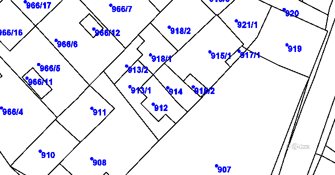 Parcela st. 914 v KÚ Novosedlice, Katastrální mapa
