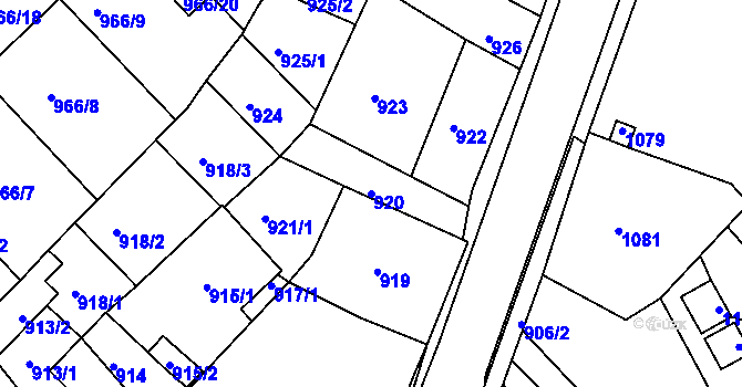 Parcela st. 920 v KÚ Novosedlice, Katastrální mapa