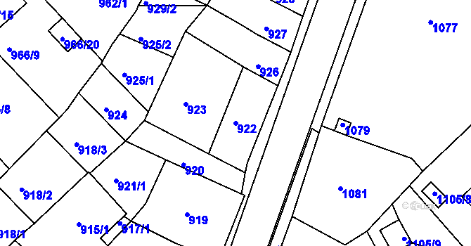 Parcela st. 922 v KÚ Novosedlice, Katastrální mapa