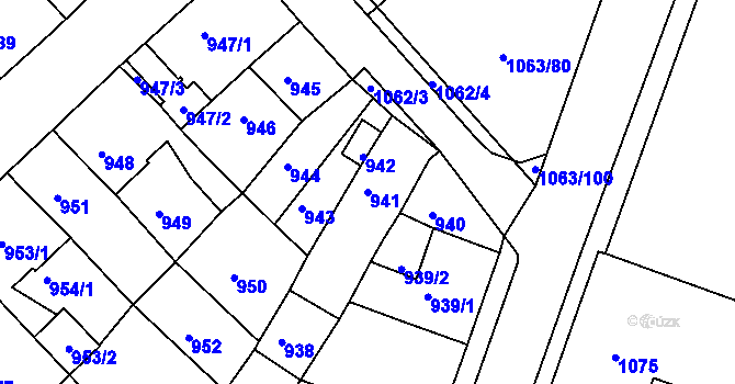 Parcela st. 941 v KÚ Novosedlice, Katastrální mapa