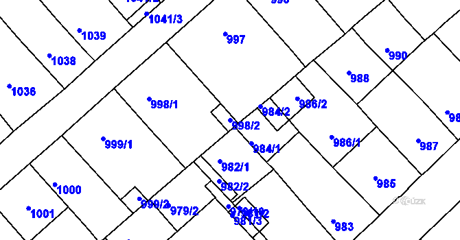 Parcela st. 998/2 v KÚ Novosedlice, Katastrální mapa