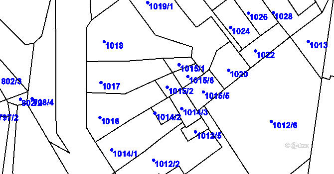 Parcela st. 1015/2 v KÚ Novosedlice, Katastrální mapa