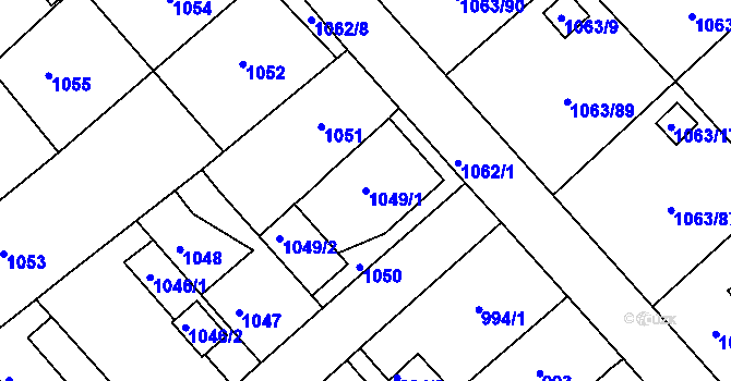 Parcela st. 1049/1 v KÚ Novosedlice, Katastrální mapa