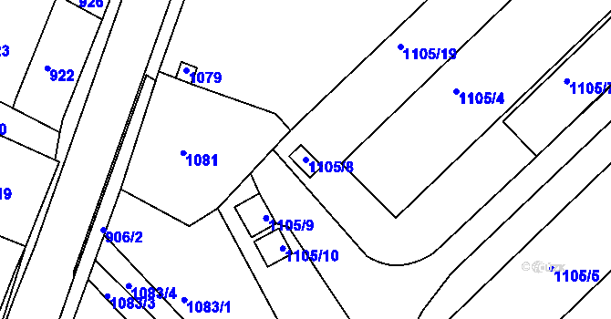 Parcela st. 1105/8 v KÚ Novosedlice, Katastrální mapa