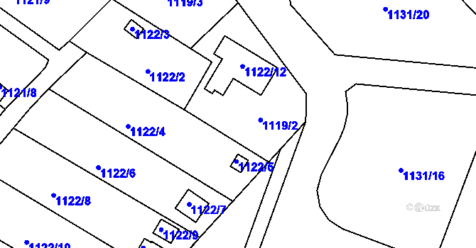 Parcela st. 1122/1 v KÚ Novosedlice, Katastrální mapa