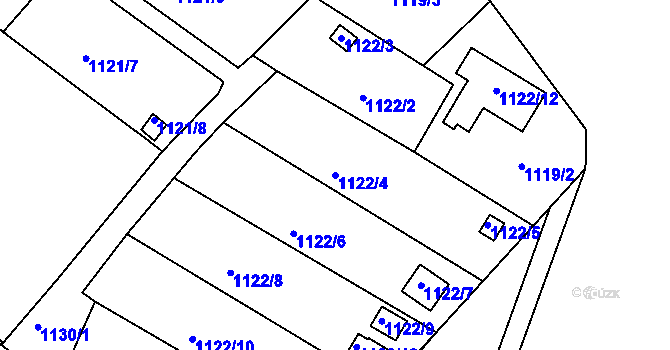 Parcela st. 1122/4 v KÚ Novosedlice, Katastrální mapa