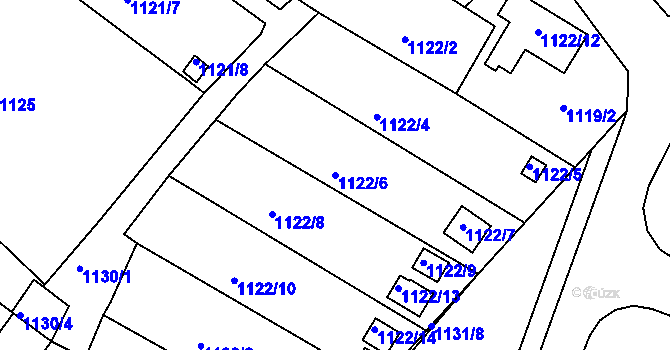 Parcela st. 1122/6 v KÚ Novosedlice, Katastrální mapa