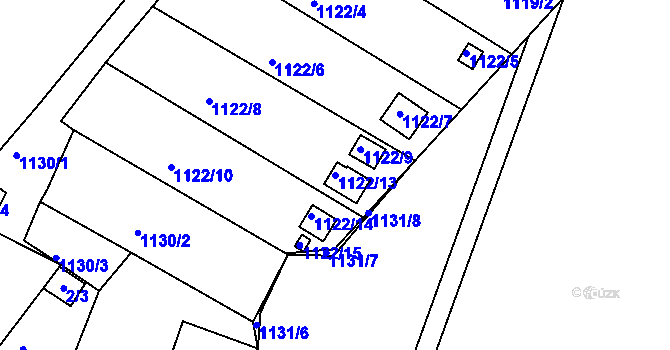Parcela st. 1122/13 v KÚ Novosedlice, Katastrální mapa