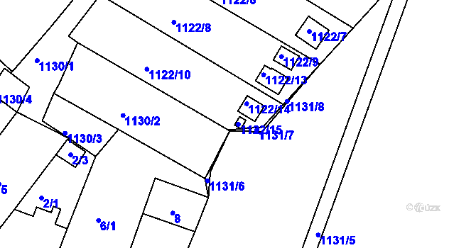 Parcela st. 1122/15 v KÚ Novosedlice, Katastrální mapa