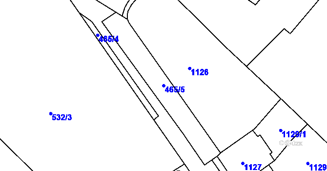 Parcela st. 465/5 v KÚ Novosedlice, Katastrální mapa