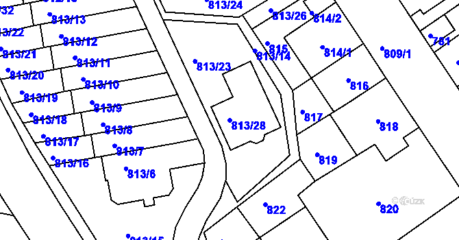 Parcela st. 813/28 v KÚ Novosedlice, Katastrální mapa