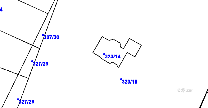 Parcela st. 323/14 v KÚ Novosedlice, Katastrální mapa