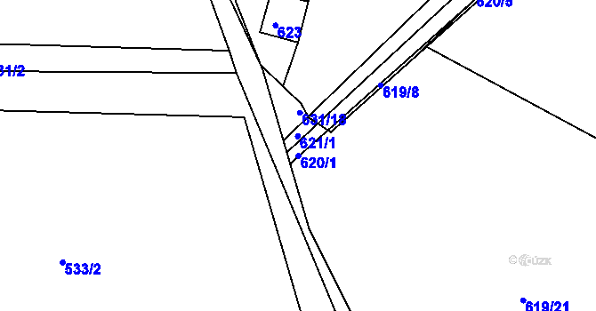 Parcela st. 620/1 v KÚ Novosedlice, Katastrální mapa