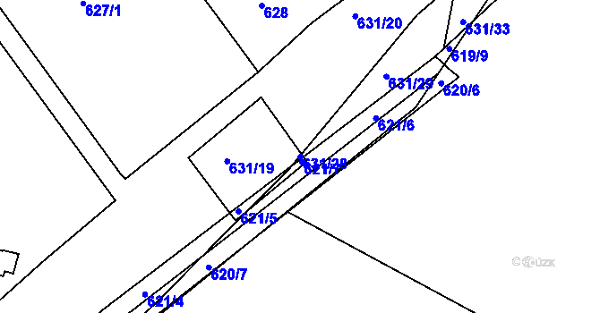 Parcela st. 631/28 v KÚ Novosedlice, Katastrální mapa