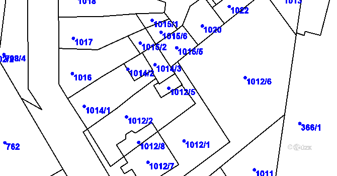 Parcela st. 1012/5 v KÚ Novosedlice, Katastrální mapa