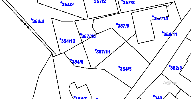 Parcela st. 357/11 v KÚ Novosedlice, Katastrální mapa