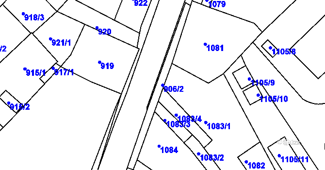 Parcela st. 906/2 v KÚ Novosedlice, Katastrální mapa