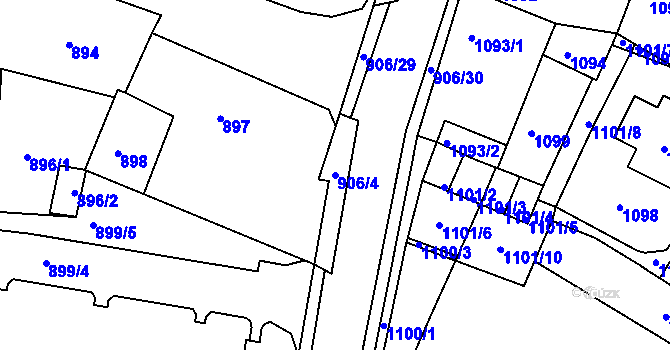 Parcela st. 906/4 v KÚ Novosedlice, Katastrální mapa
