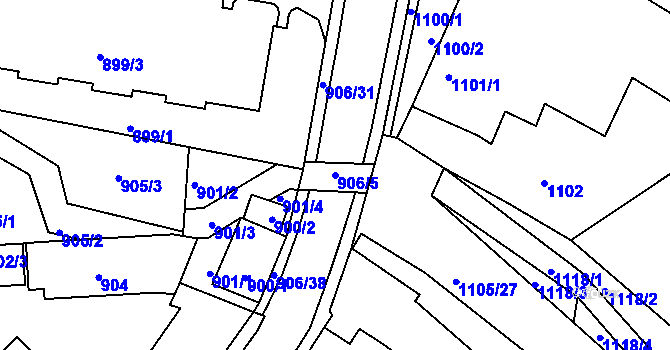 Parcela st. 906/5 v KÚ Novosedlice, Katastrální mapa