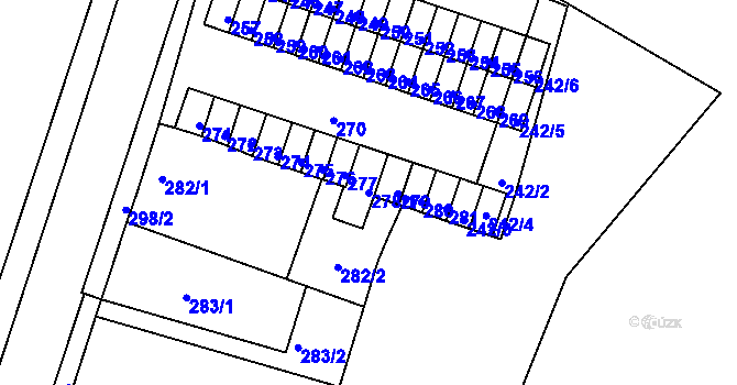 Parcela st. 278/1 v KÚ Novosedlice, Katastrální mapa