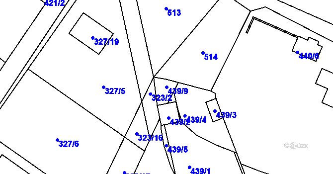 Parcela st. 439/9 v KÚ Novosedlice, Katastrální mapa