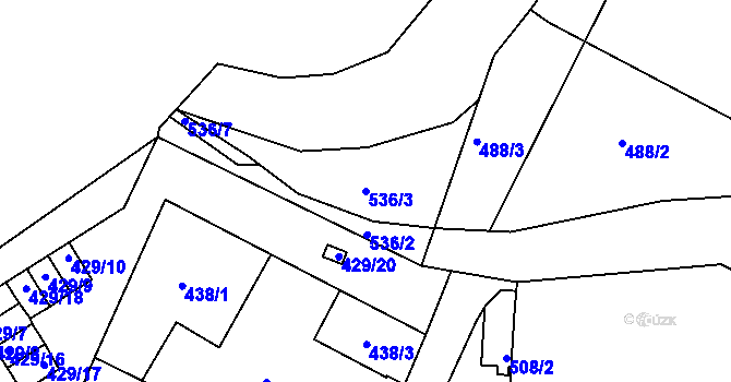 Parcela st. 536/3 v KÚ Novosedlice, Katastrální mapa