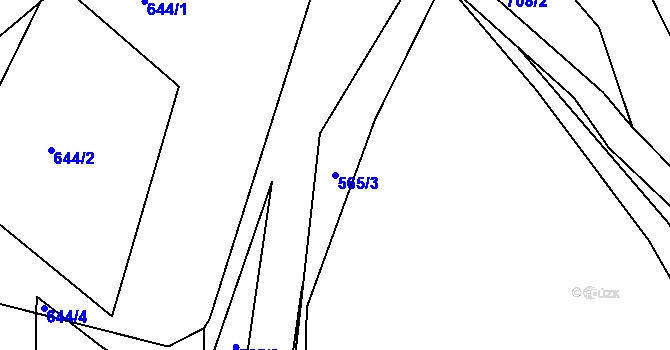 Parcela st. 565/3 v KÚ Novosedlice, Katastrální mapa