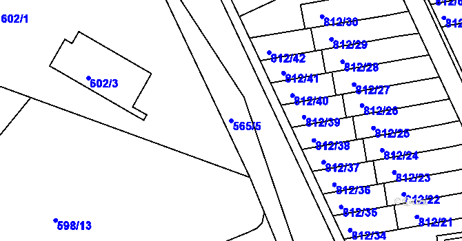 Parcela st. 565/5 v KÚ Novosedlice, Katastrální mapa