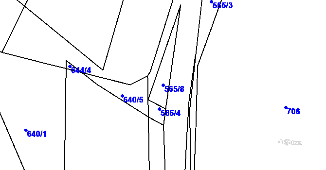 Parcela st. 565/8 v KÚ Novosedlice, Katastrální mapa