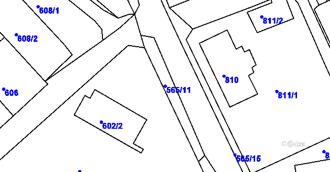 Parcela st. 565/11 v KÚ Novosedlice, Katastrální mapa