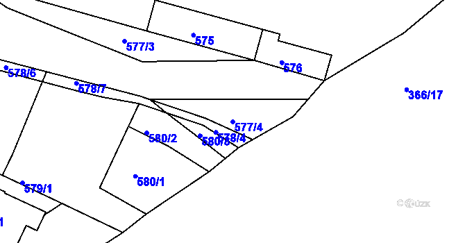 Parcela st. 577/4 v KÚ Novosedlice, Katastrální mapa