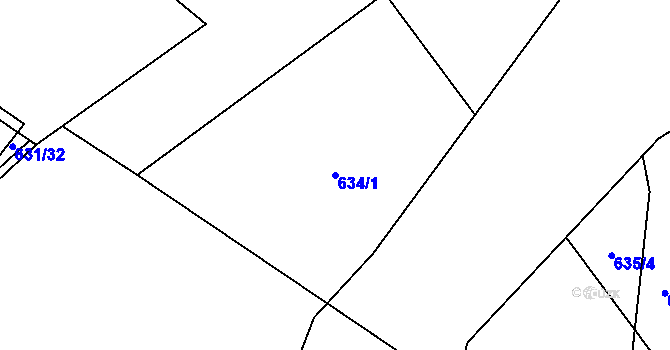 Parcela st. 634/1 v KÚ Novosedlice, Katastrální mapa