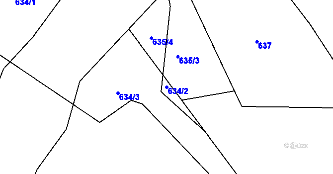 Parcela st. 634/2 v KÚ Novosedlice, Katastrální mapa