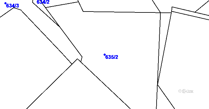 Parcela st. 635/2 v KÚ Novosedlice, Katastrální mapa