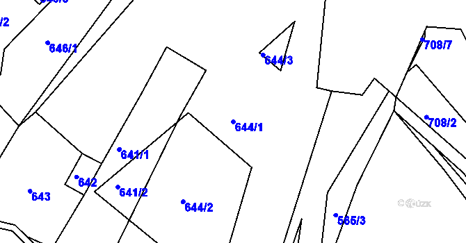 Parcela st. 644/1 v KÚ Novosedlice, Katastrální mapa