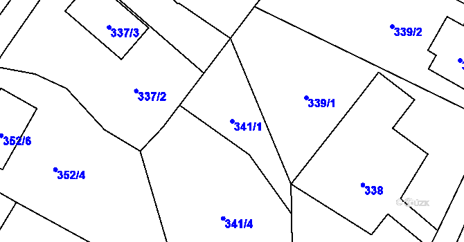 Parcela st. 341/1 v KÚ Novosedlice, Katastrální mapa