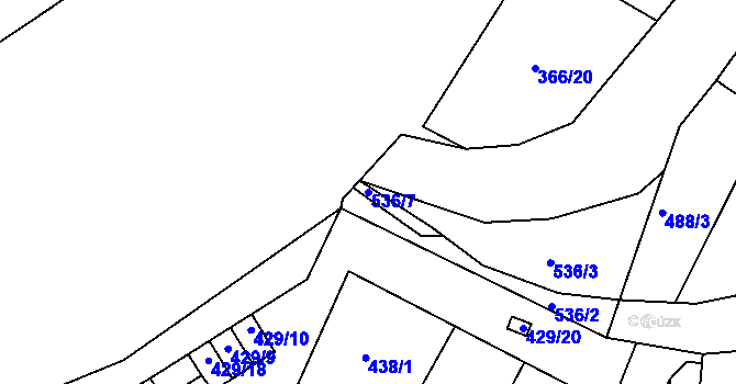 Parcela st. 536/7 v KÚ Novosedlice, Katastrální mapa