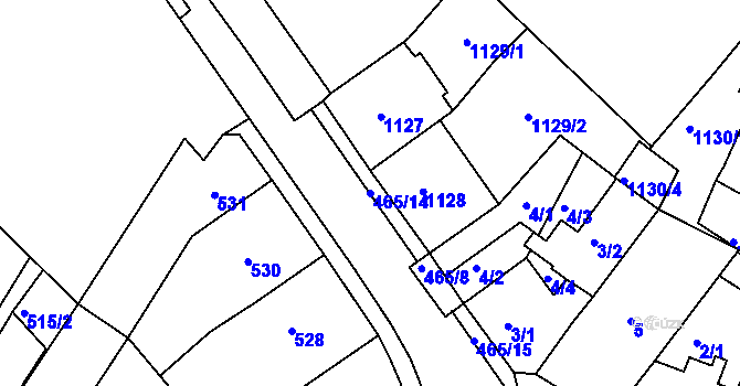 Parcela st. 465/14 v KÚ Novosedlice, Katastrální mapa
