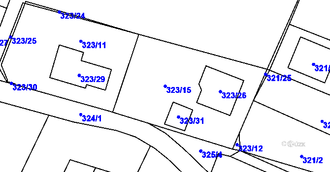 Parcela st. 323/15 v KÚ Novosedlice, Katastrální mapa