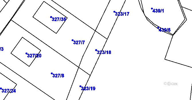 Parcela st. 323/18 v KÚ Novosedlice, Katastrální mapa