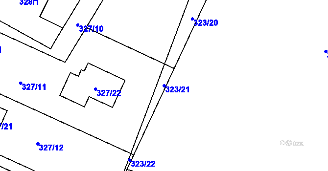 Parcela st. 323/21 v KÚ Novosedlice, Katastrální mapa