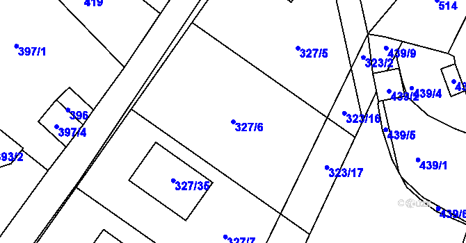 Parcela st. 327/6 v KÚ Novosedlice, Katastrální mapa