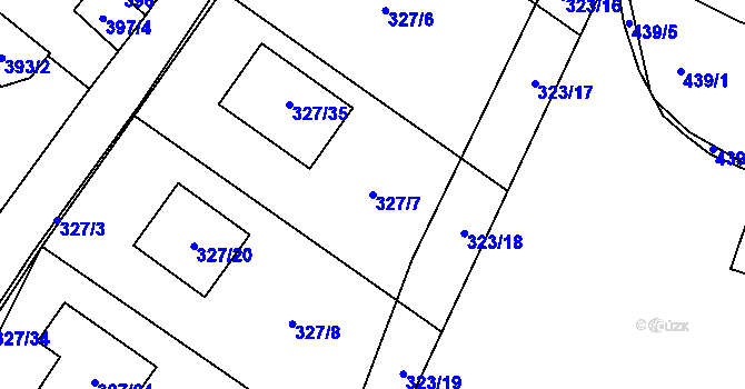 Parcela st. 327/7 v KÚ Novosedlice, Katastrální mapa