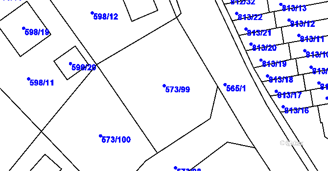 Parcela st. 573/99 v KÚ Novosedlice, Katastrální mapa