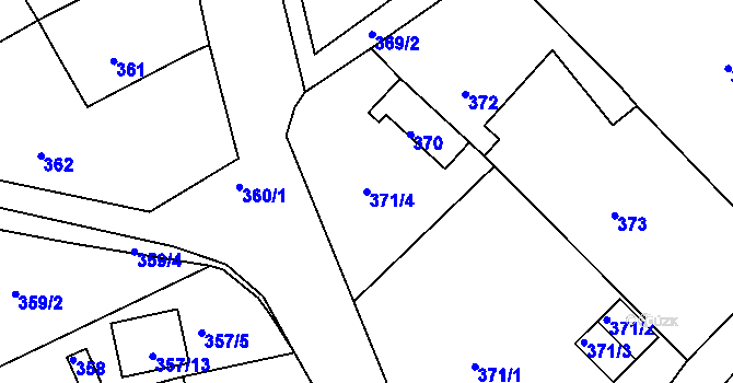 Parcela st. 371/4 v KÚ Novosedlice, Katastrální mapa