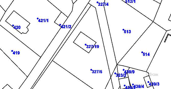 Parcela st. 327/19 v KÚ Novosedlice, Katastrální mapa