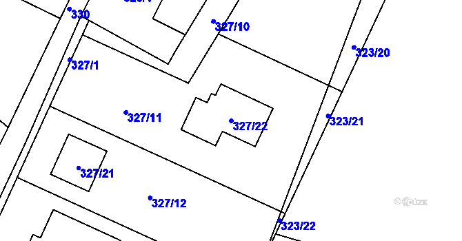Parcela st. 327/22 v KÚ Novosedlice, Katastrální mapa