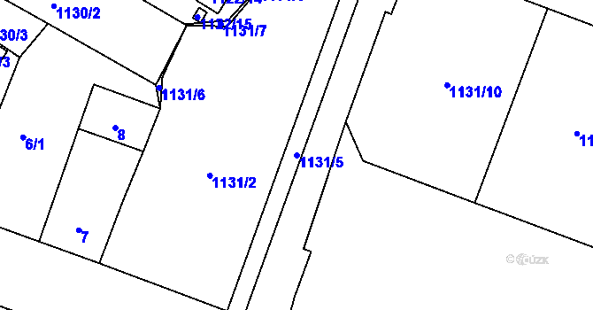 Parcela st. 1131/5 v KÚ Novosedlice, Katastrální mapa